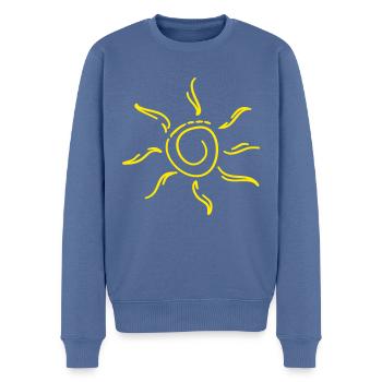 Sonnenschein - Männer Premium Bio Pullover - Taubenblau - Vorne - Nico (187cm)