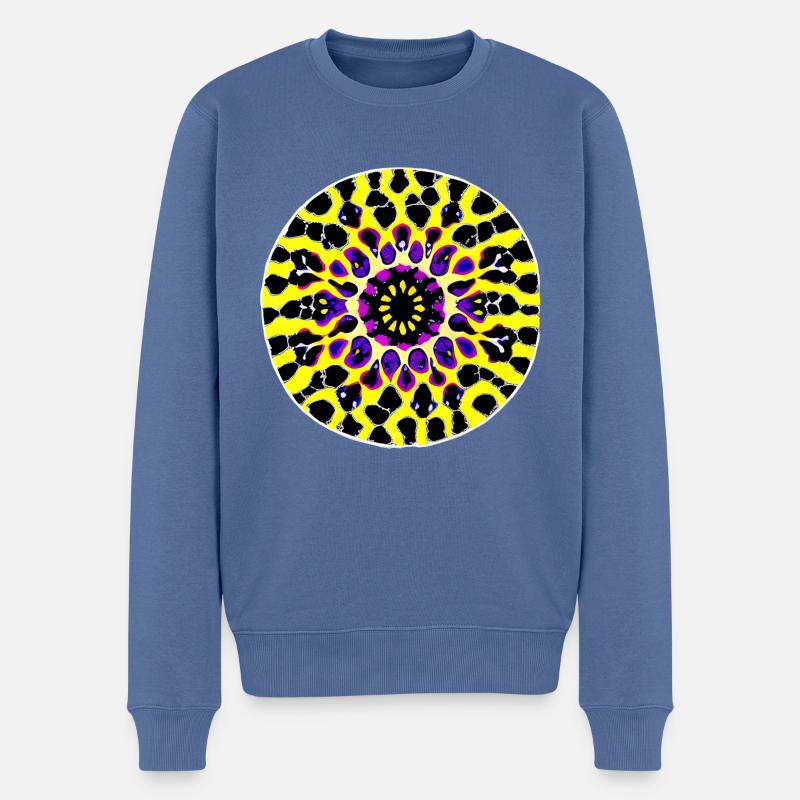 taches d'encre colorées | - Pull Premium bio Homme - bleu pigeon