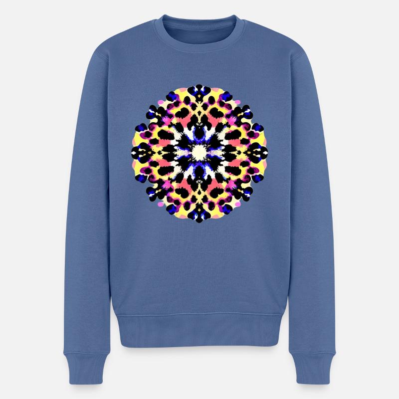 taches d'encre colorées | - Pull Premium bio Homme - bleu pigeon