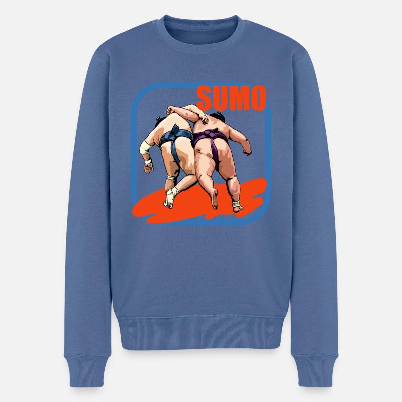 SUMO II - Männer Premium Bio Pullover - Taubenblau