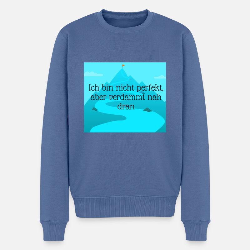 8 - Männer Premium Bio Pullover - Taubenblau