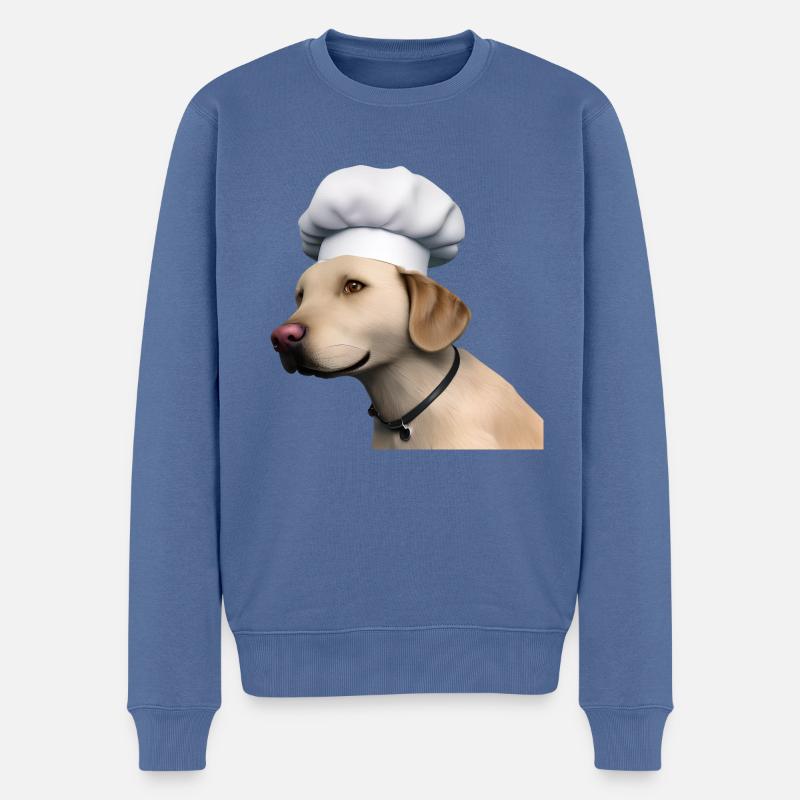 Golden Retriever Kochen Hunde Gastronom Hundewelpe - Männer Premium Bio Pullover - Taubenblau