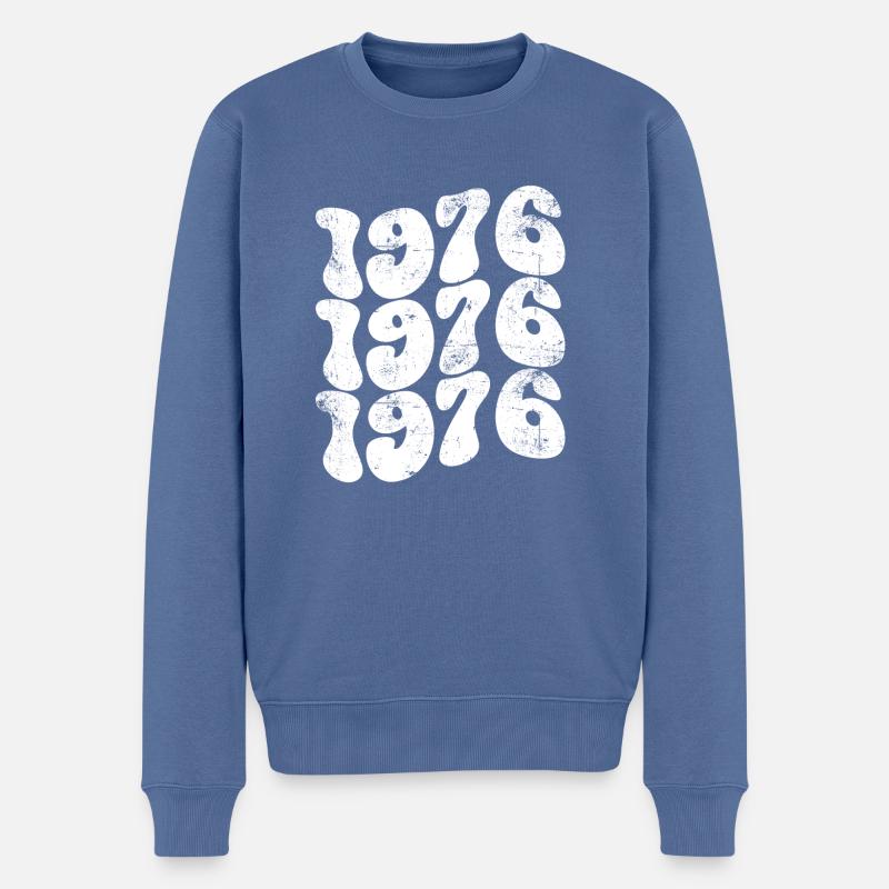 Millésime 1976 - Pull Premium bio Homme - bleu pigeon