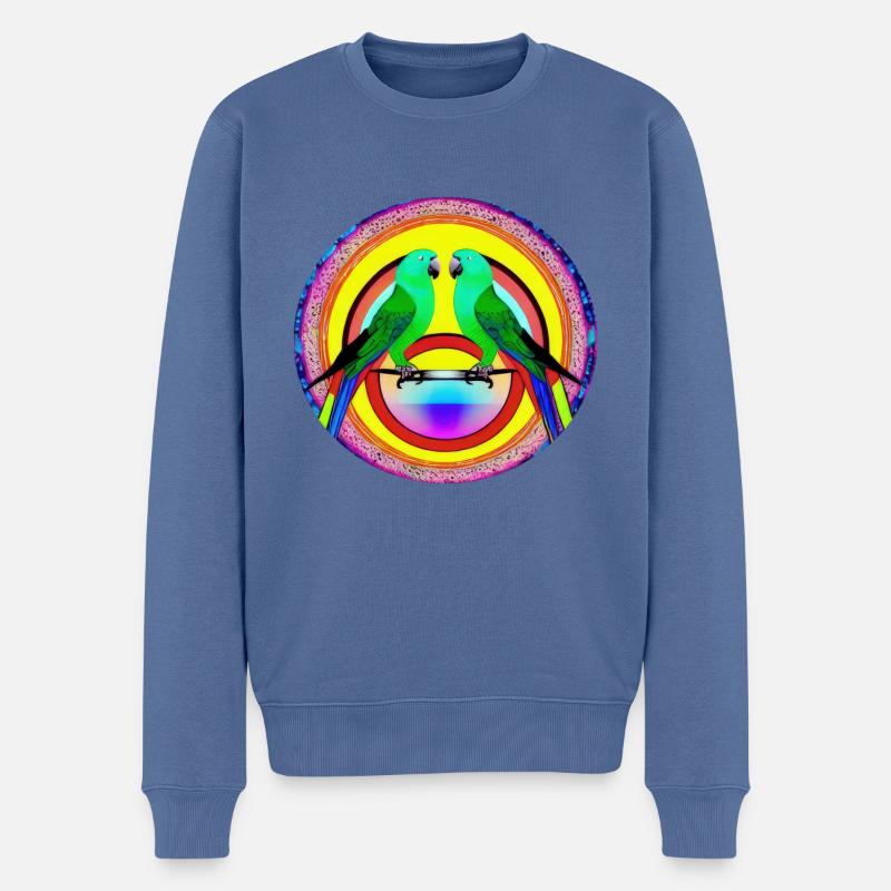 Parrot Beautiful Bright Parrot | - Pull Premium bio Homme - bleu pigeon