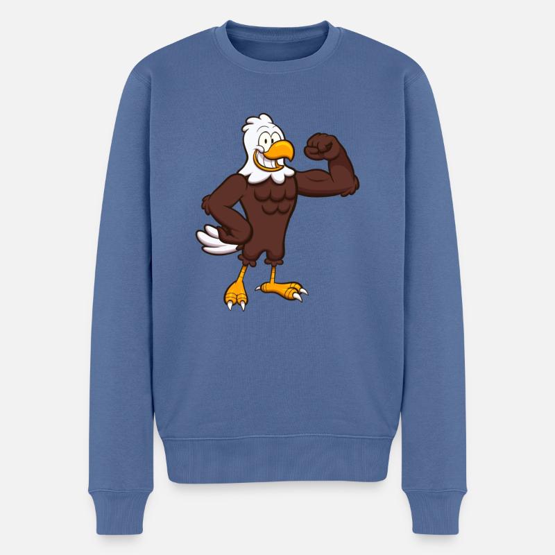 Starker Adlercharakter - Männer Premium Bio Pullover - Taubenblau