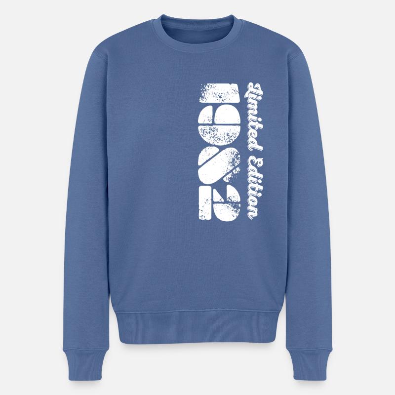 Millésime 1982 - Pull Premium bio Homme - bleu pigeon