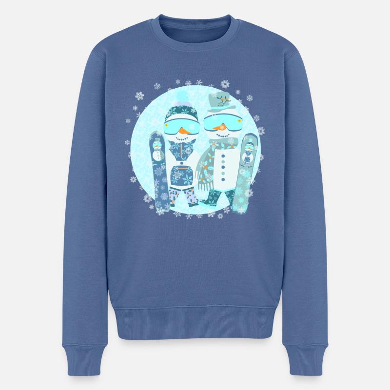 Patrouille de snowboard givrée - Pull Premium bio Homme - bleu pigeon