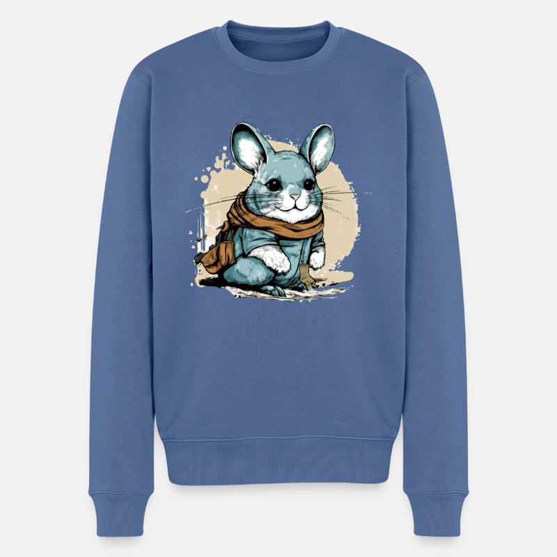Blinki le chinchilla - Pull Premium bio Homme - bleu pigeon