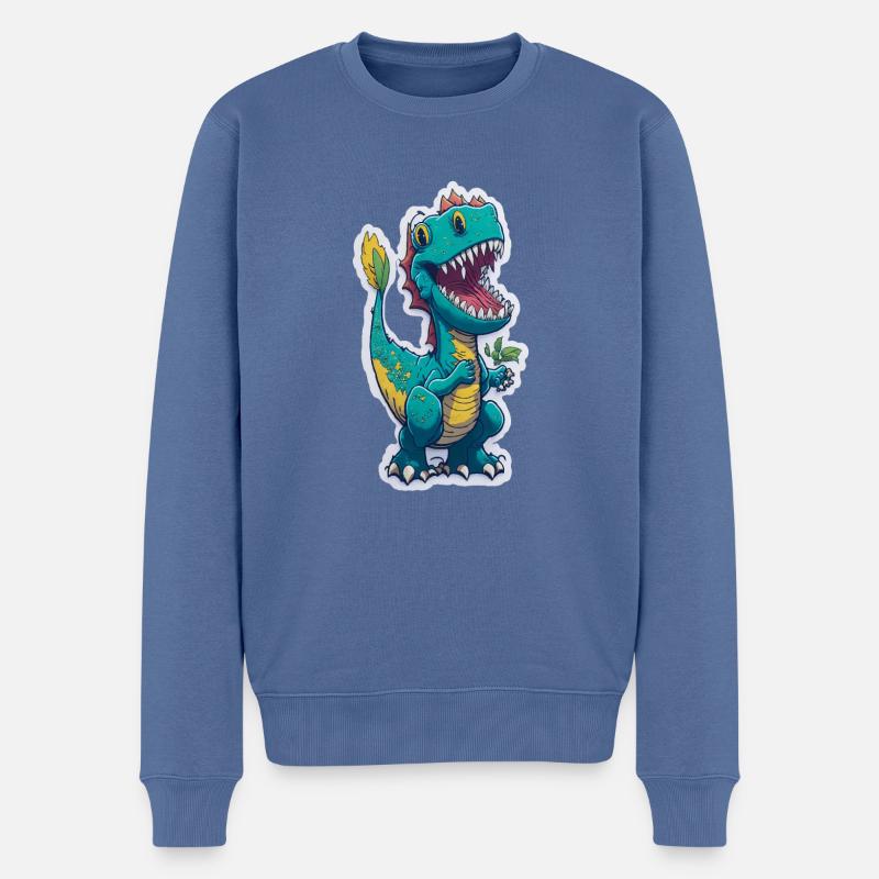 Dinosaures drôle cool - Pull Premium bio Homme - bleu pigeon