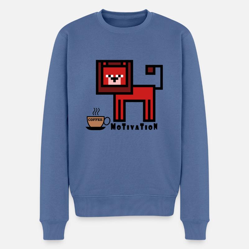 Löwe braucht Motivation - Männer Premium Bio Pullover - Taubenblau