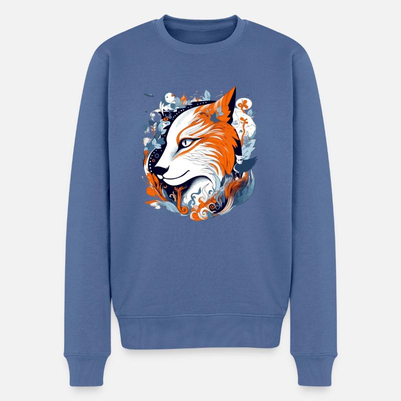 Bayo le renard - Pull Premium bio Homme - bleu pigeon
