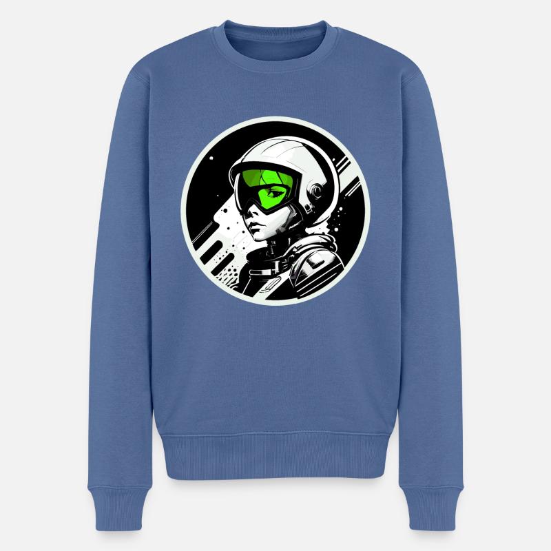 Tampon du logo Austronaut - Pull Premium bio Homme - bleu pigeon