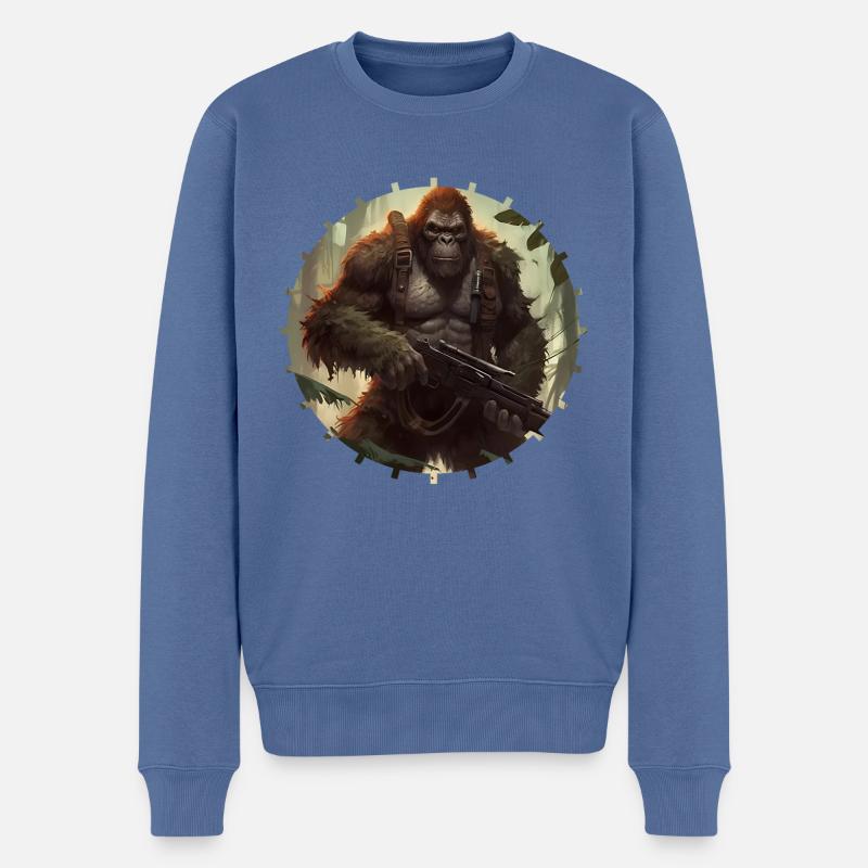 Donnez des armes aux singes - Pull Premium bio Homme - bleu pigeon