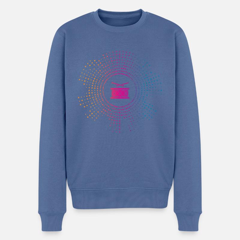 Batterie Batteur - Pull Premium bio Homme - bleu pigeon