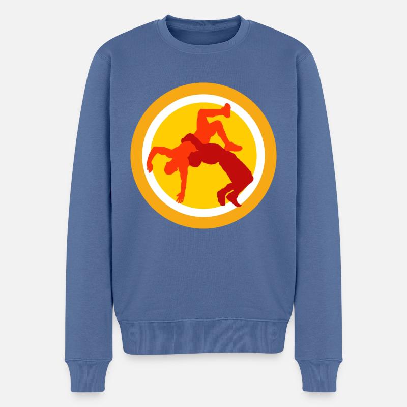 Wrestling Ring - Männer Premium Bio Pullover - Taubenblau