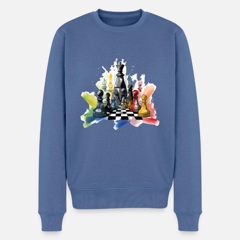 Schachkomposition Nr. 4 - Männer Premium Bio Pullover - Taubenblau