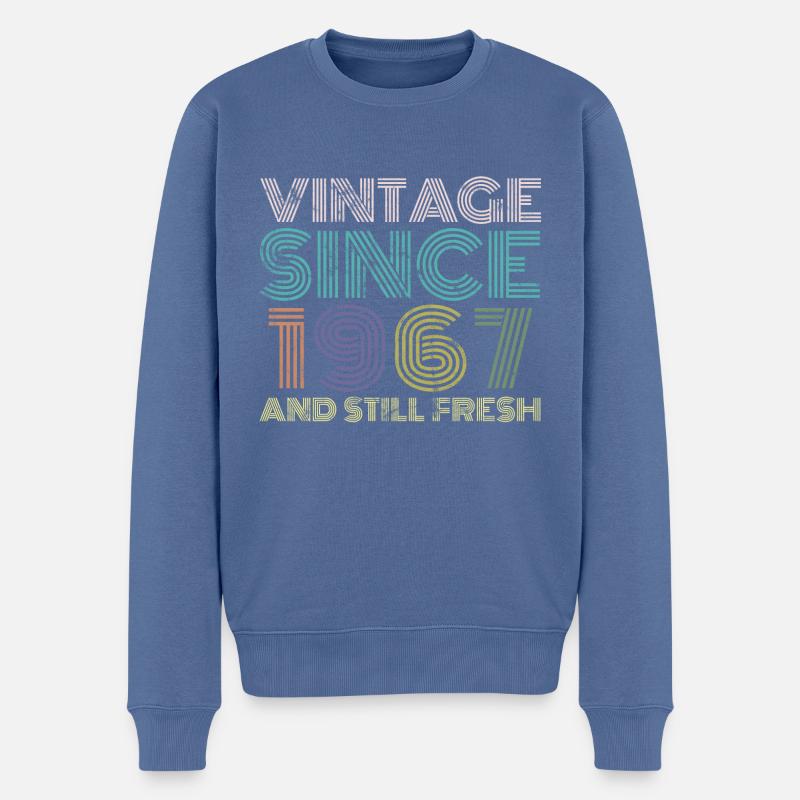 Millésime 1967 - Pull Premium bio Homme - bleu pigeon