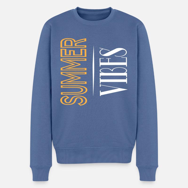Summer Vibes - Männer Premium Bio Pullover - Taubenblau