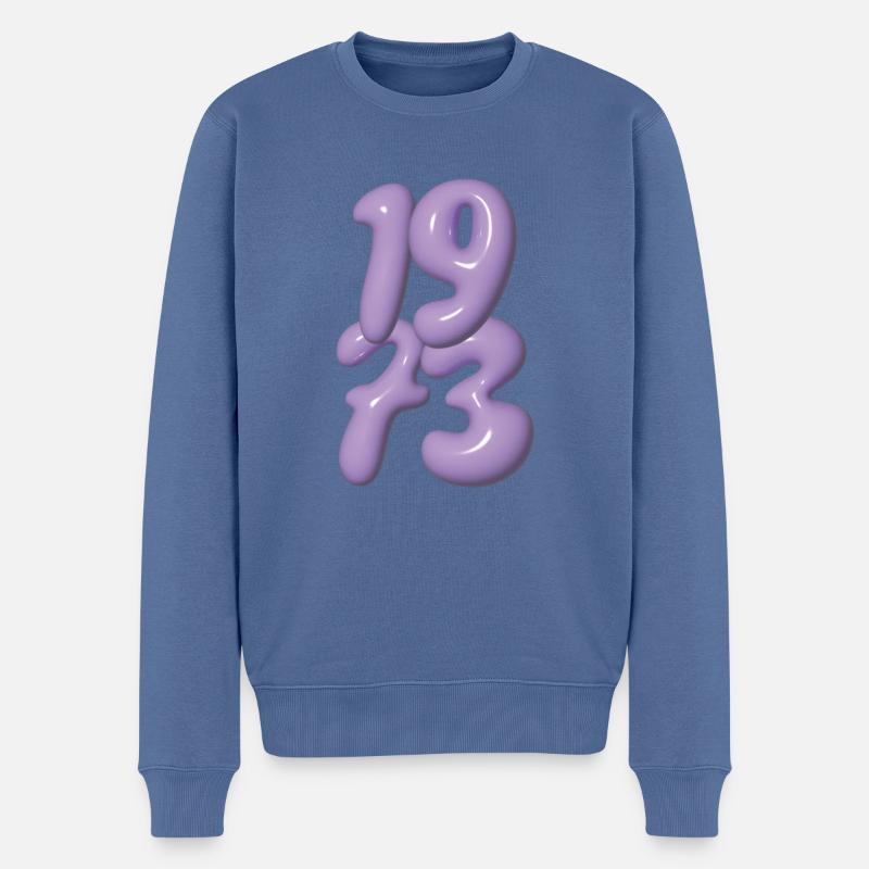 Millésime 1973 - Pull Premium bio Homme - bleu pigeon