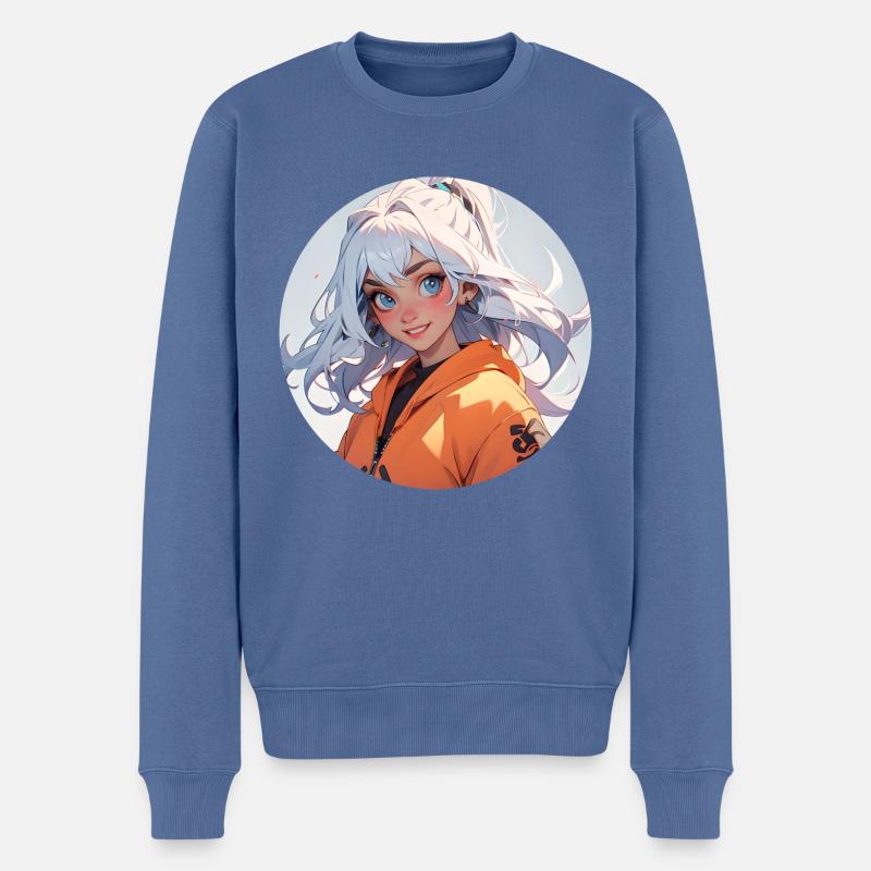 Princess 3 - Männer Premium Bio Pullover - Taubenblau