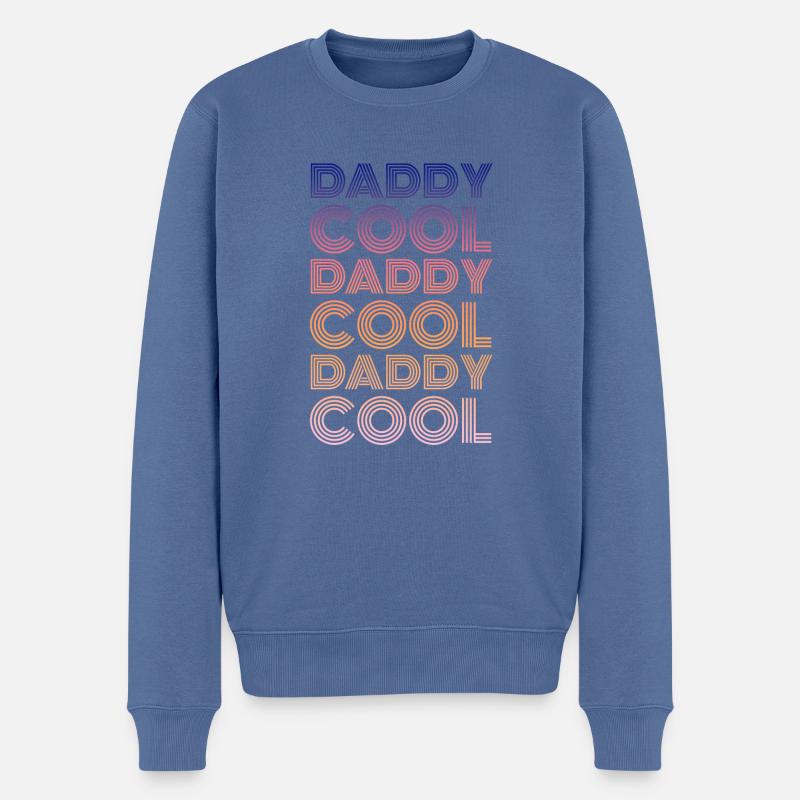 Daddy Cool Vater Retro - Männer Premium Bio Pullover - Taubenblau