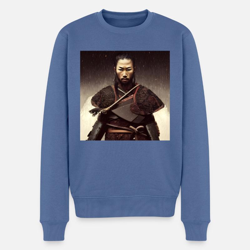 Samurai 2 - Männer Premium Bio Pullover - Taubenblau