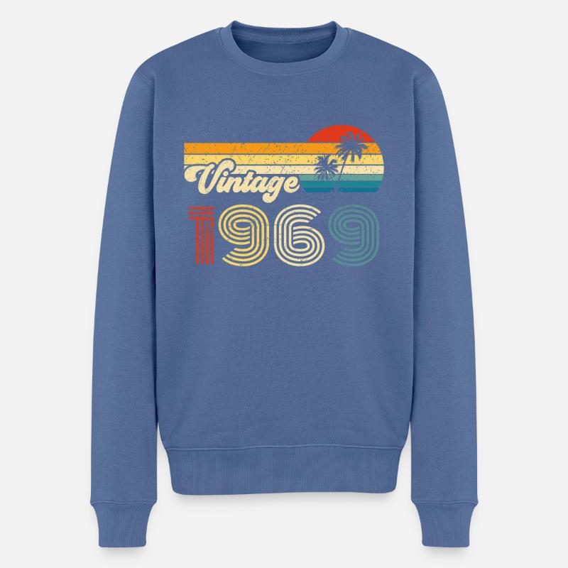 Millésime 1969 - Pull Premium bio Homme - bleu pigeon