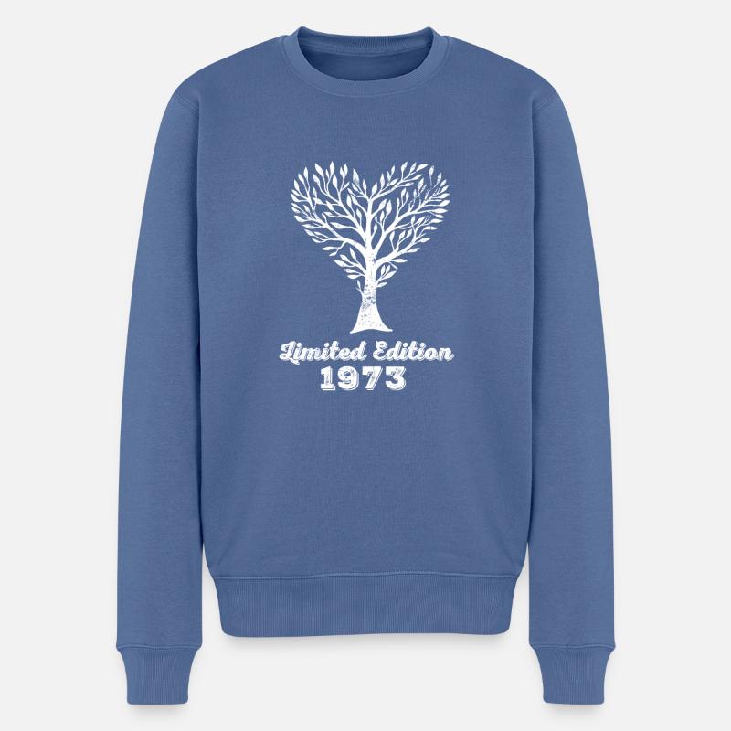 Millésime 1973 - Pull Premium bio Homme - bleu pigeon