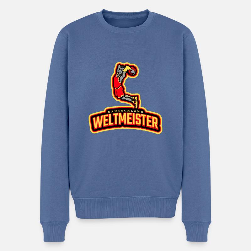 Basketball TShirt Weltmeister Geschenk 2023 Dunk - Männer Premium Bio Pullover - Taubenblau