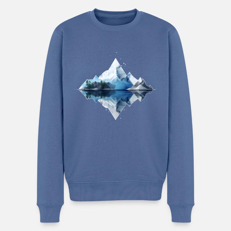 Glaziale Symmetrie - Männer Premium Bio Pullover - Taubenblau