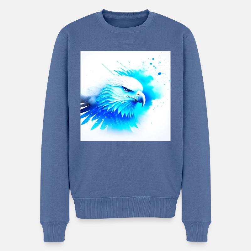White Animal Adler - Männer Premium Bio Pullover - Taubenblau