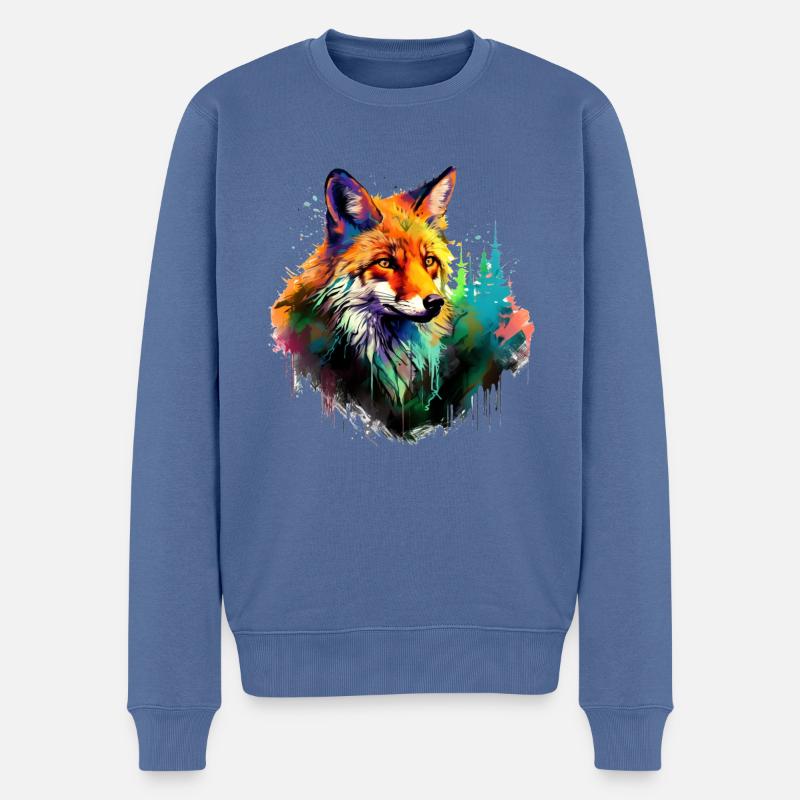 Rotfuchs - Männer Premium Bio Pullover - Taubenblau
