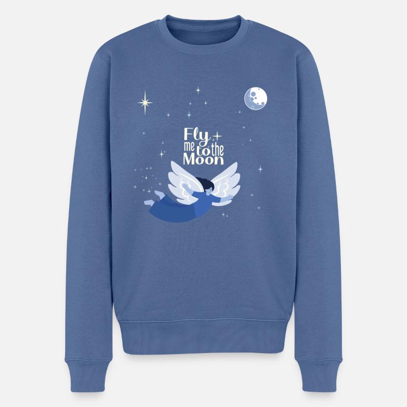 envole moi vers la lune - Pull Premium bio Homme - bleu pigeon