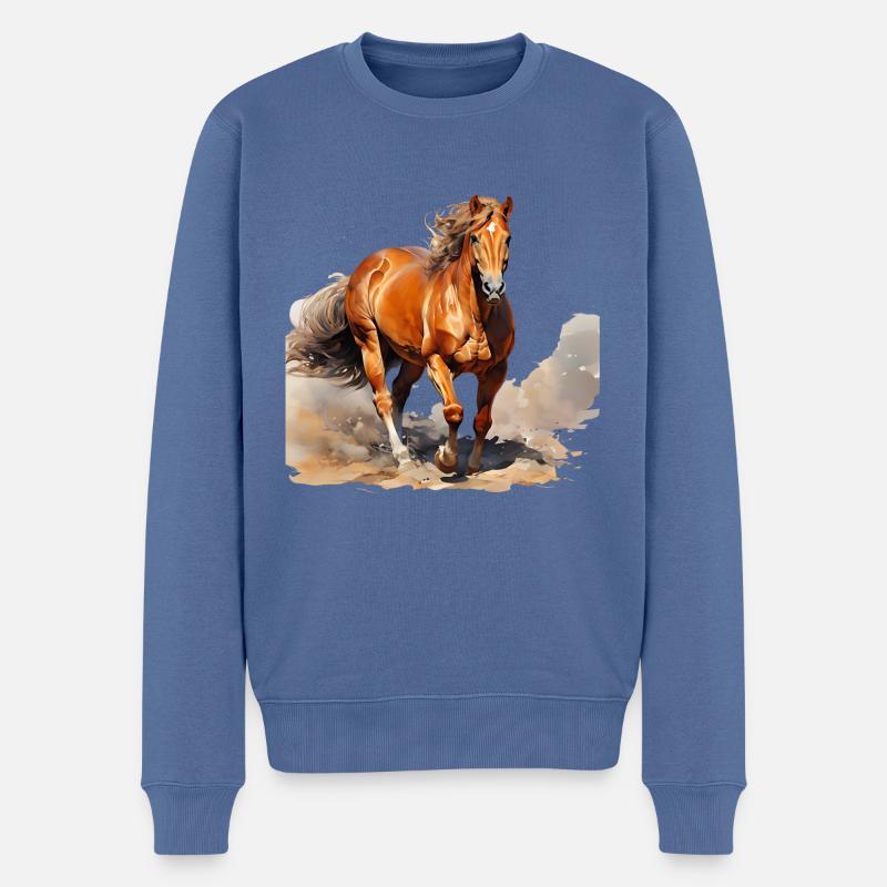 Les chevaux méritent le respect - Pull Premium bio Homme - bleu pigeon