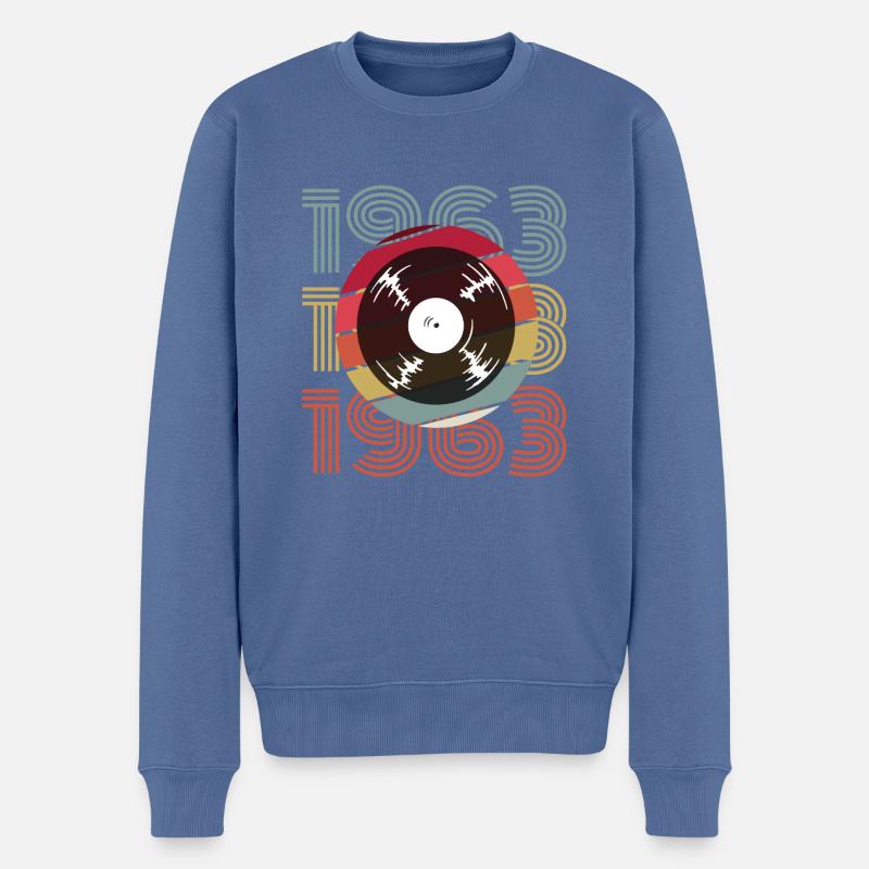 Millésime 1963 - Pull Premium bio Homme - bleu pigeon