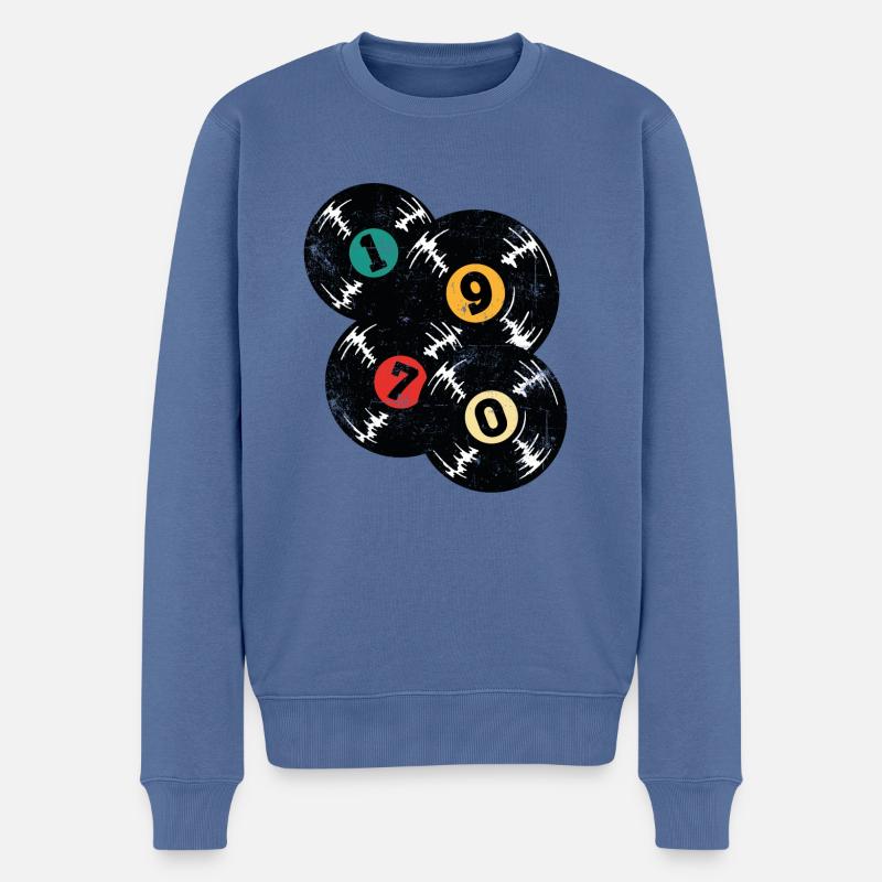 Millésime 1970 - Pull Premium bio Homme - bleu pigeon