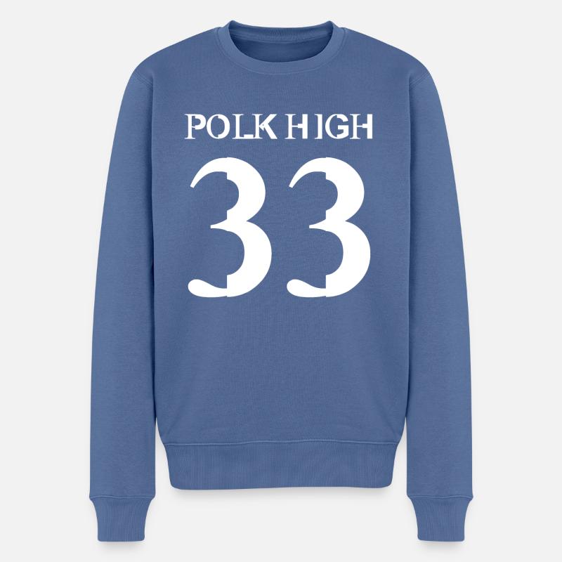Polk High 33 - Männer Premium Bio Pullover - Taubenblau