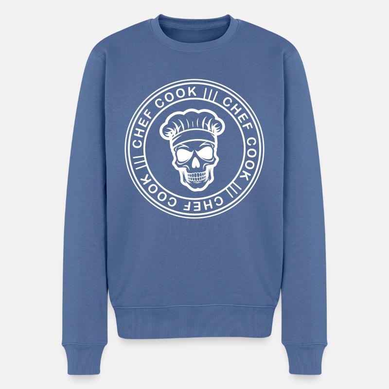Koch Totenkopf Chef - Männer Premium Bio Pullover - Taubenblau