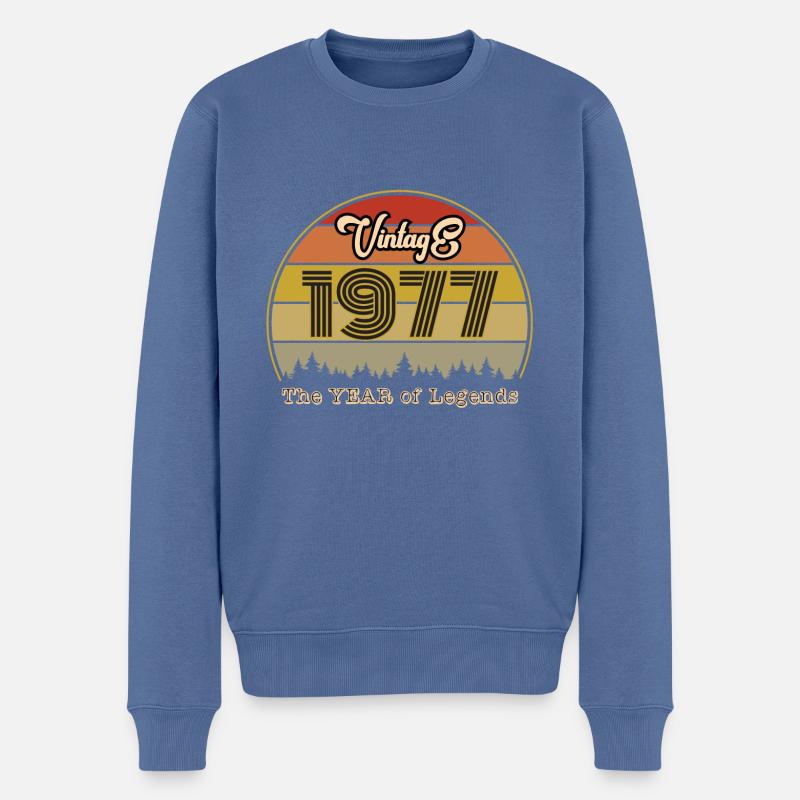 1977 Legend - Männer Premium Bio Pullover - Taubenblau