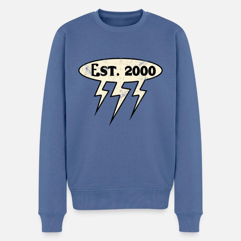 Millésime 2000 - Pull Premium bio Homme - bleu pigeon