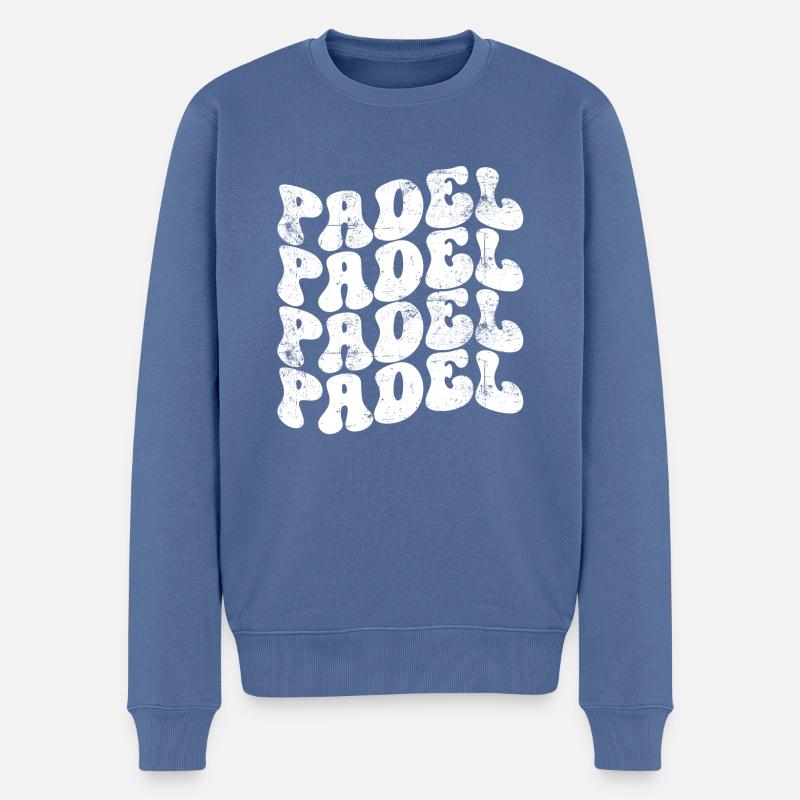 Padel Rétro - Pull Premium bio Homme - bleu pigeon