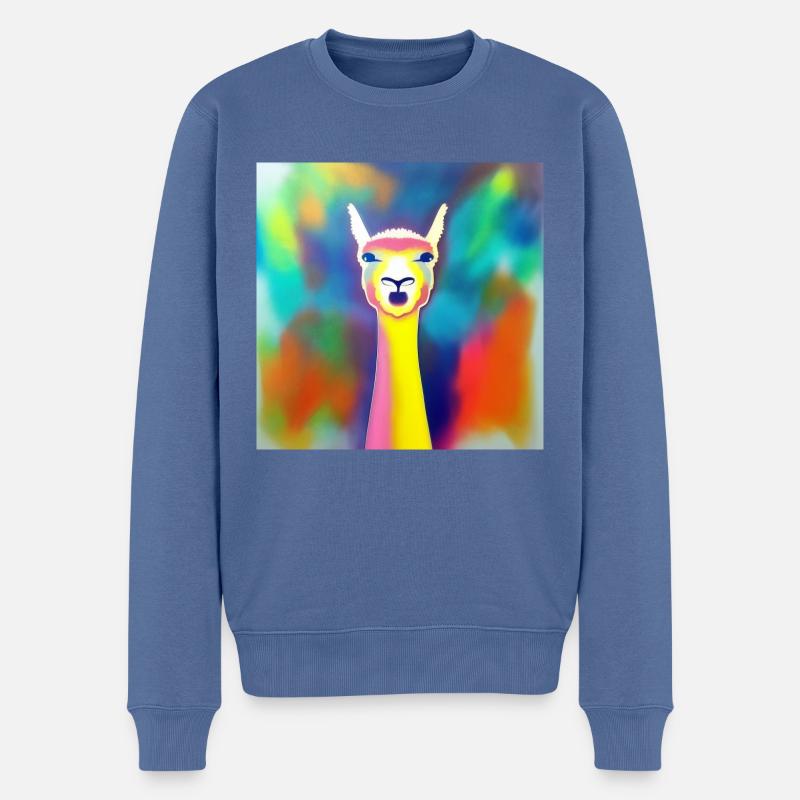 Lama - Männer Premium Bio Pullover - Taubenblau