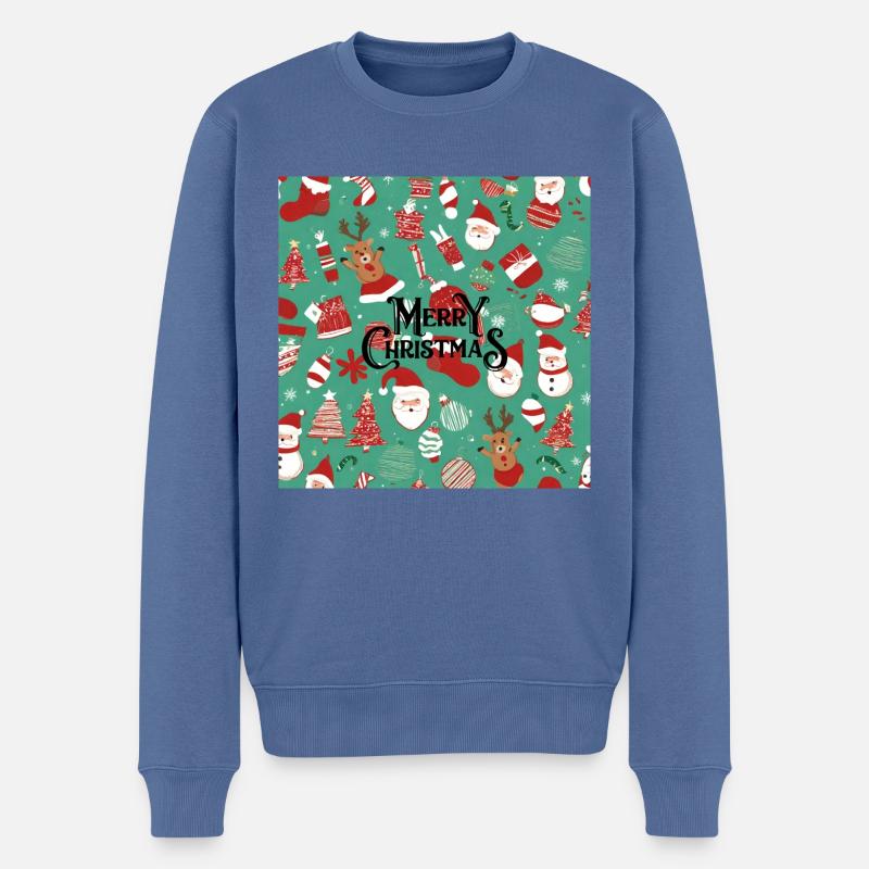 merry christmas - Männer Premium Bio Pullover - Taubenblau