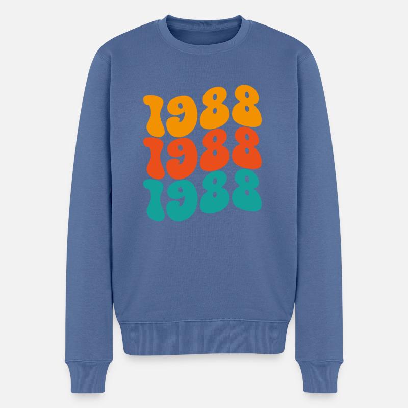 Millésime 1988 - Pull Premium bio Homme - bleu pigeon