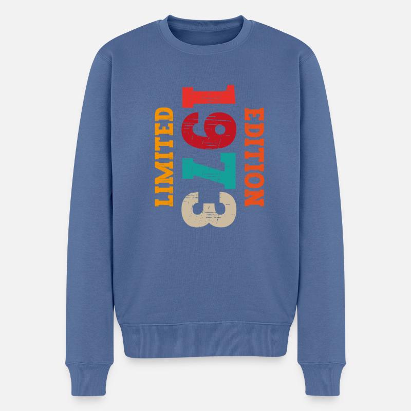 Vintage 1973 - Männer Premium Bio Pullover - Taubenblau