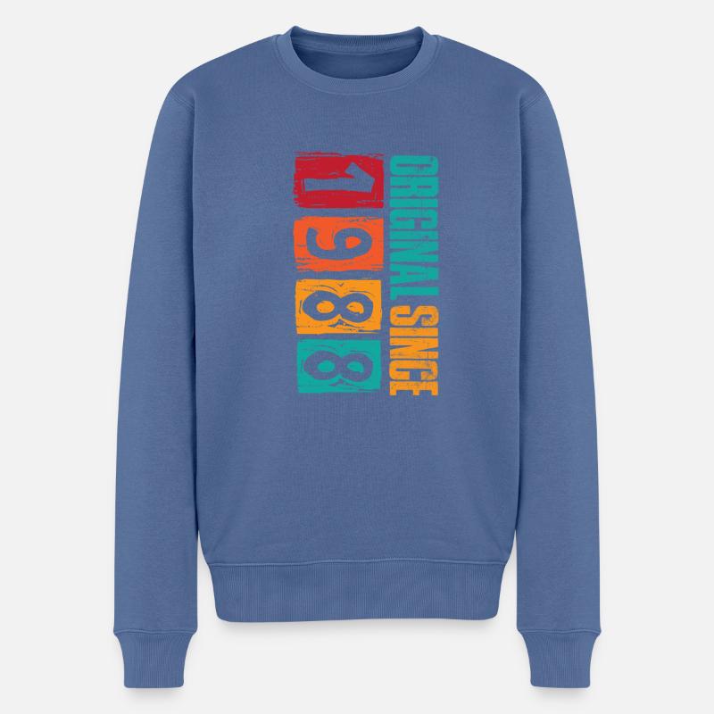 Millésime 1988 - Pull Premium bio Homme - bleu pigeon