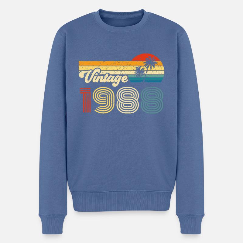 Millésime 1988 - Pull Premium bio Homme - bleu pigeon