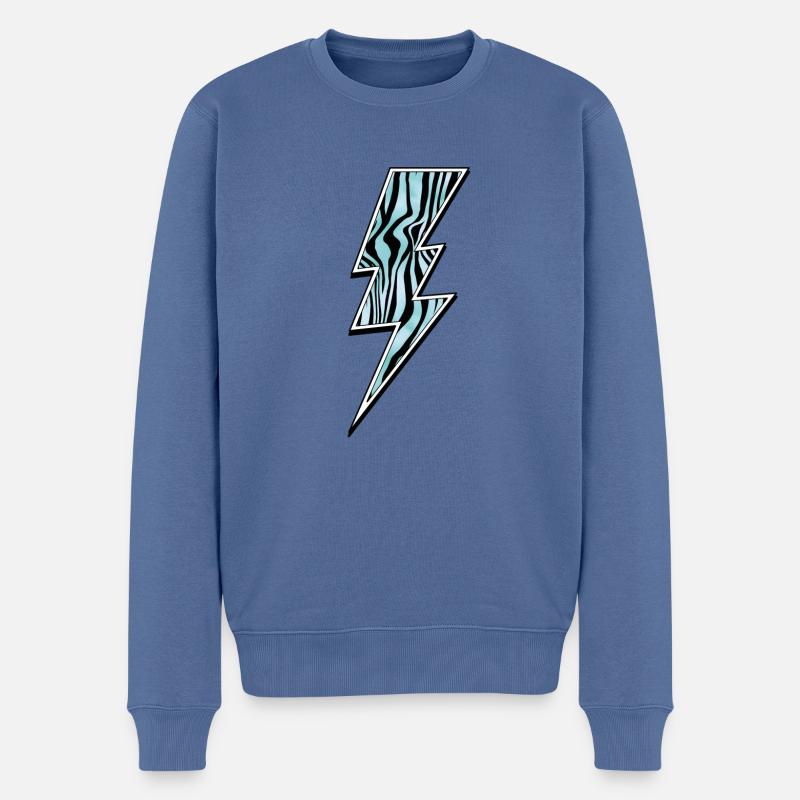 Foudre zébrée - Pull Premium bio Homme - bleu pigeon