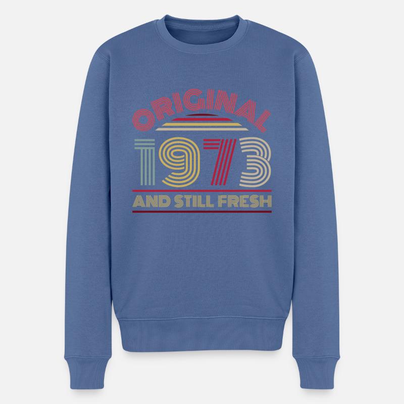Millésime 1973 - Pull Premium bio Homme - bleu pigeon