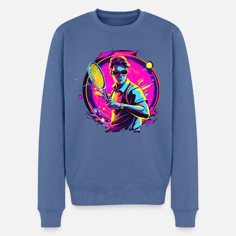 Tennis - Männer Premium Bio Pullover - Taubenblau